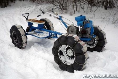Самодельные снегоходы на колесах